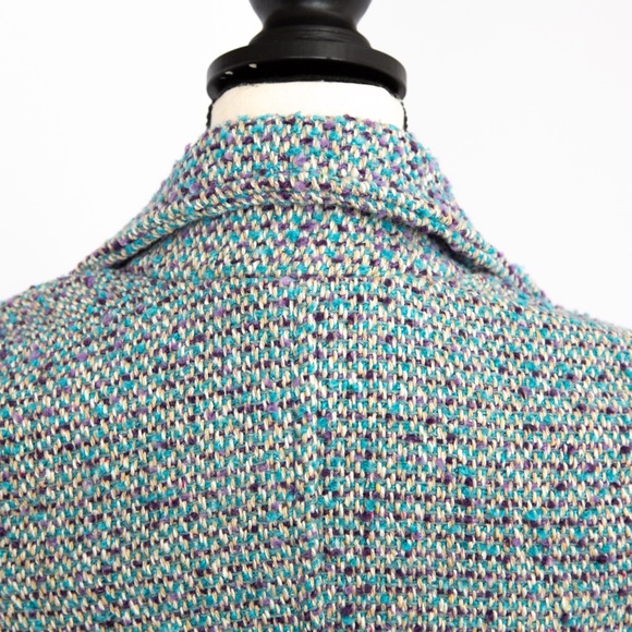 Wet Seal tweed structured fit jacket with large clear rhinestone buttons size S - Picture 7 of 12